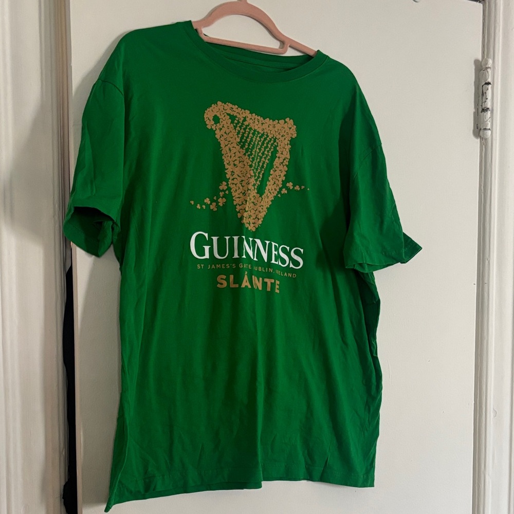Guinness Green Tee with Gold Harp and White Logo